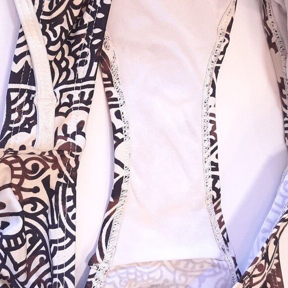 3/$20 NEW Kris Line Strappy Bikini Bottom Wood Accent Boho Tribal Medallion - Picture 3 of 8